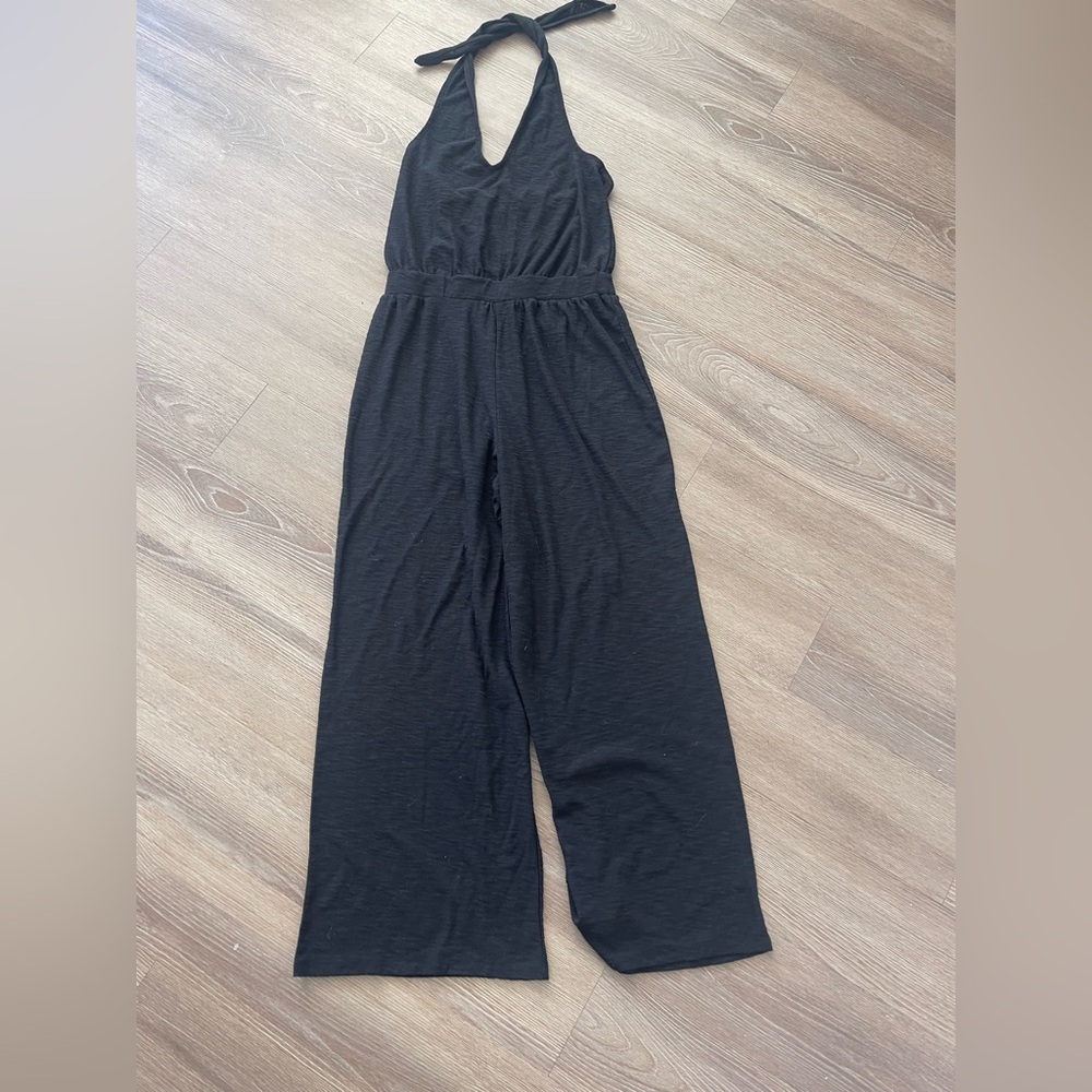 GAP Black Sleeveless Wide-Leg Jumpsuit